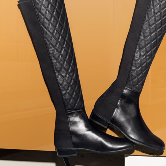 Stuart Weitzman Shoes - Black Quilted Stuart Weitzman 50/50 Boot